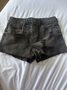 Kohl's Black Distressed Denim Jean Shorts